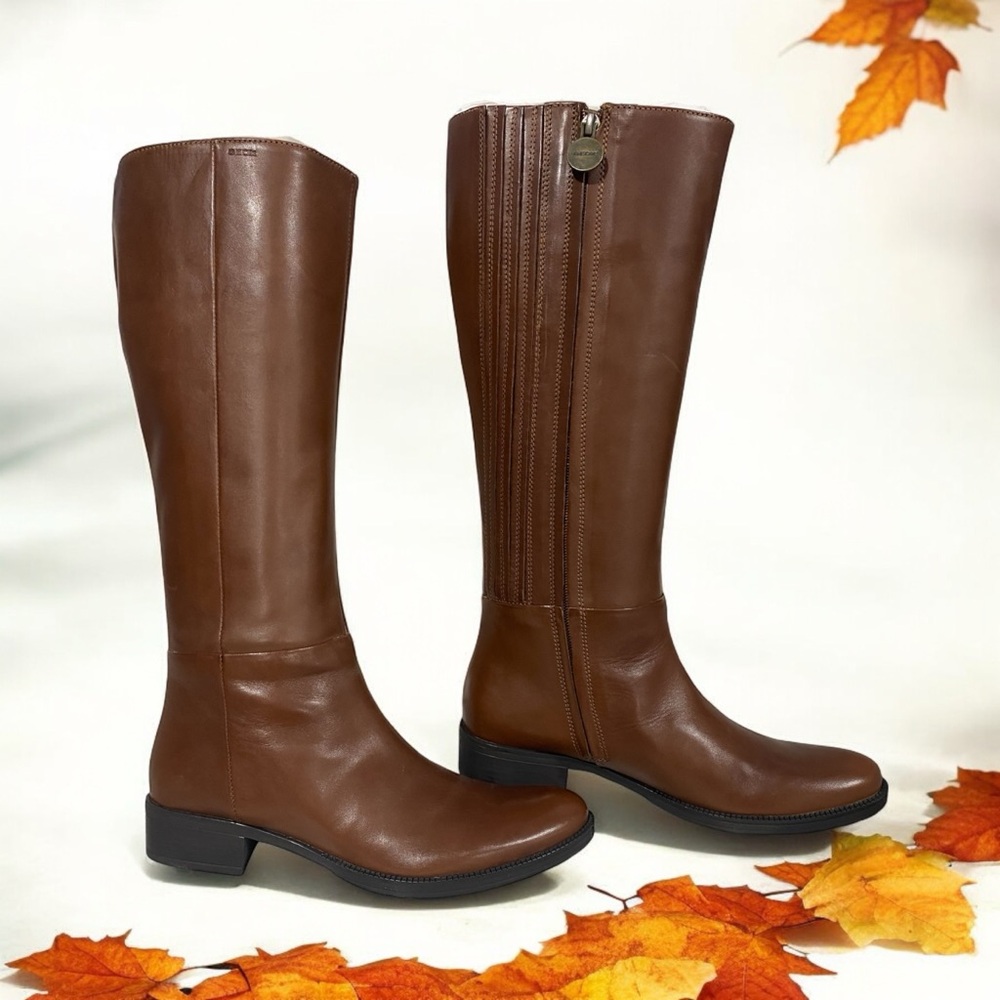 NIB Geox Respira Mendi Leather Boots - Tobacco